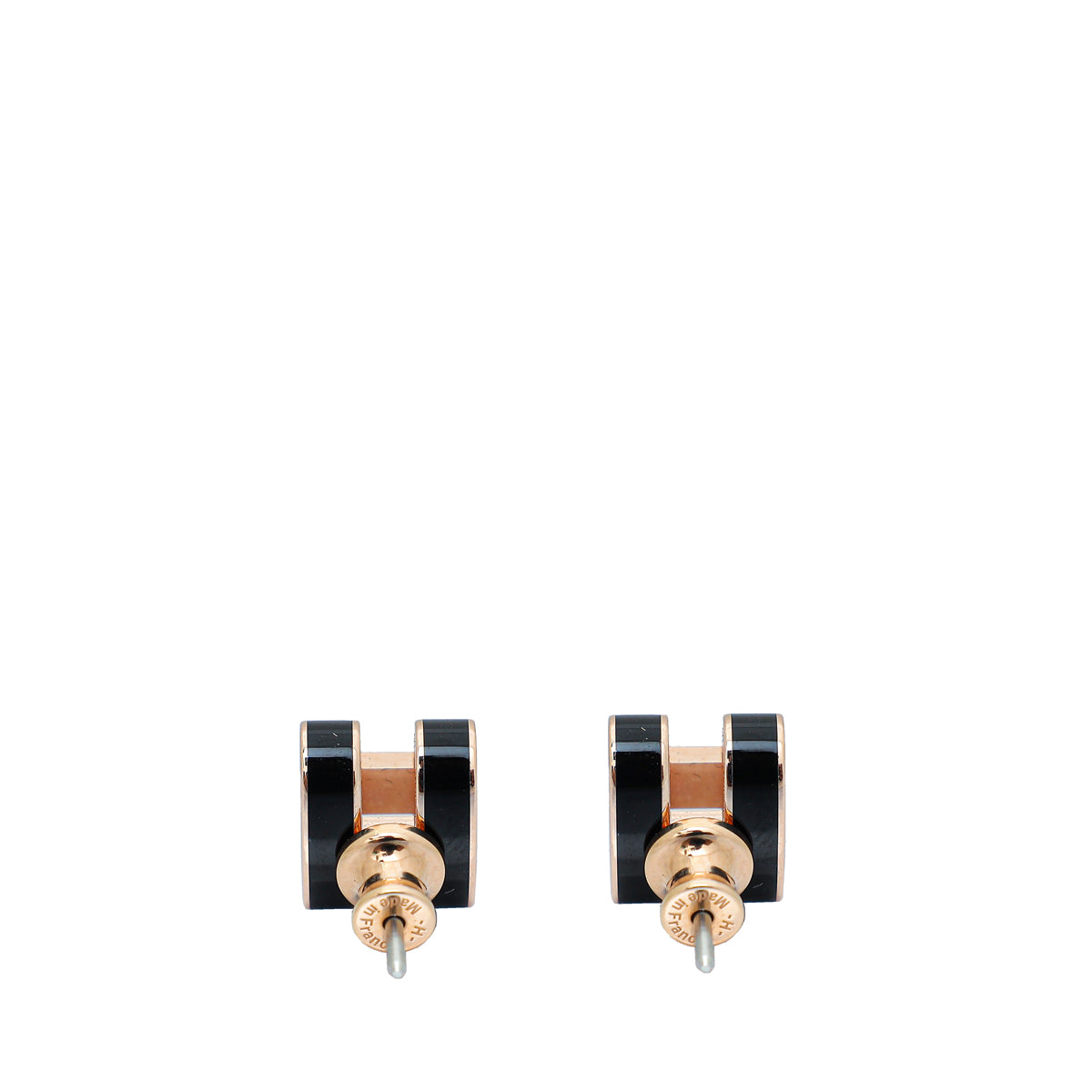 Hermes Noir Pop H Mini Earrings-Hermes-THE CLOSET