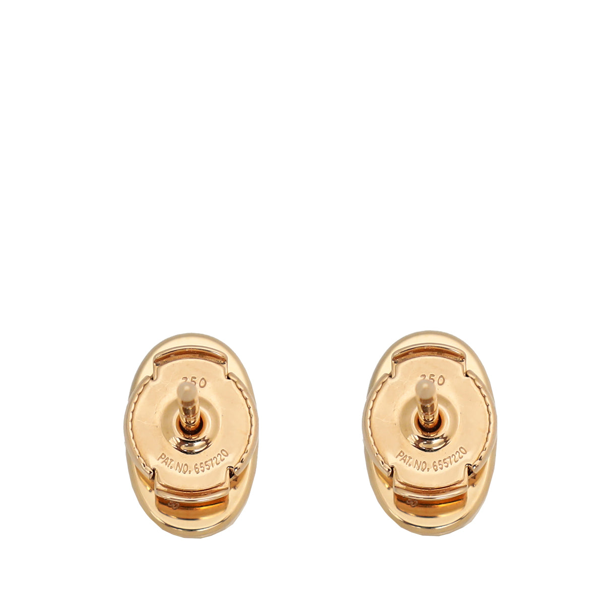 Hermes 18K Rose Gold Diamond Chaine D'ancre Contour Stud Earrings-Hermes-THE CLOSET
