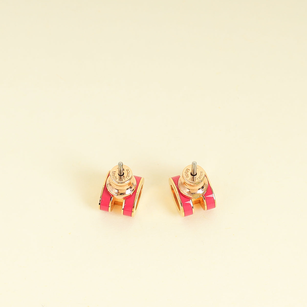 Hermes Fuchsia Mini Pop H Earrings