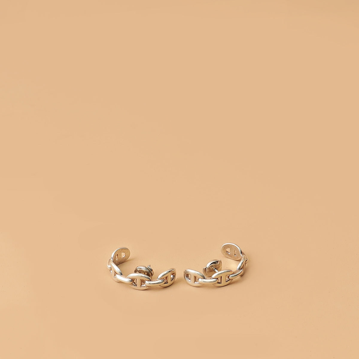 Hermes Sterling Silver Chaine d'ancre Enchainee Ear Climber Earring-Hermes-THE CLOSET