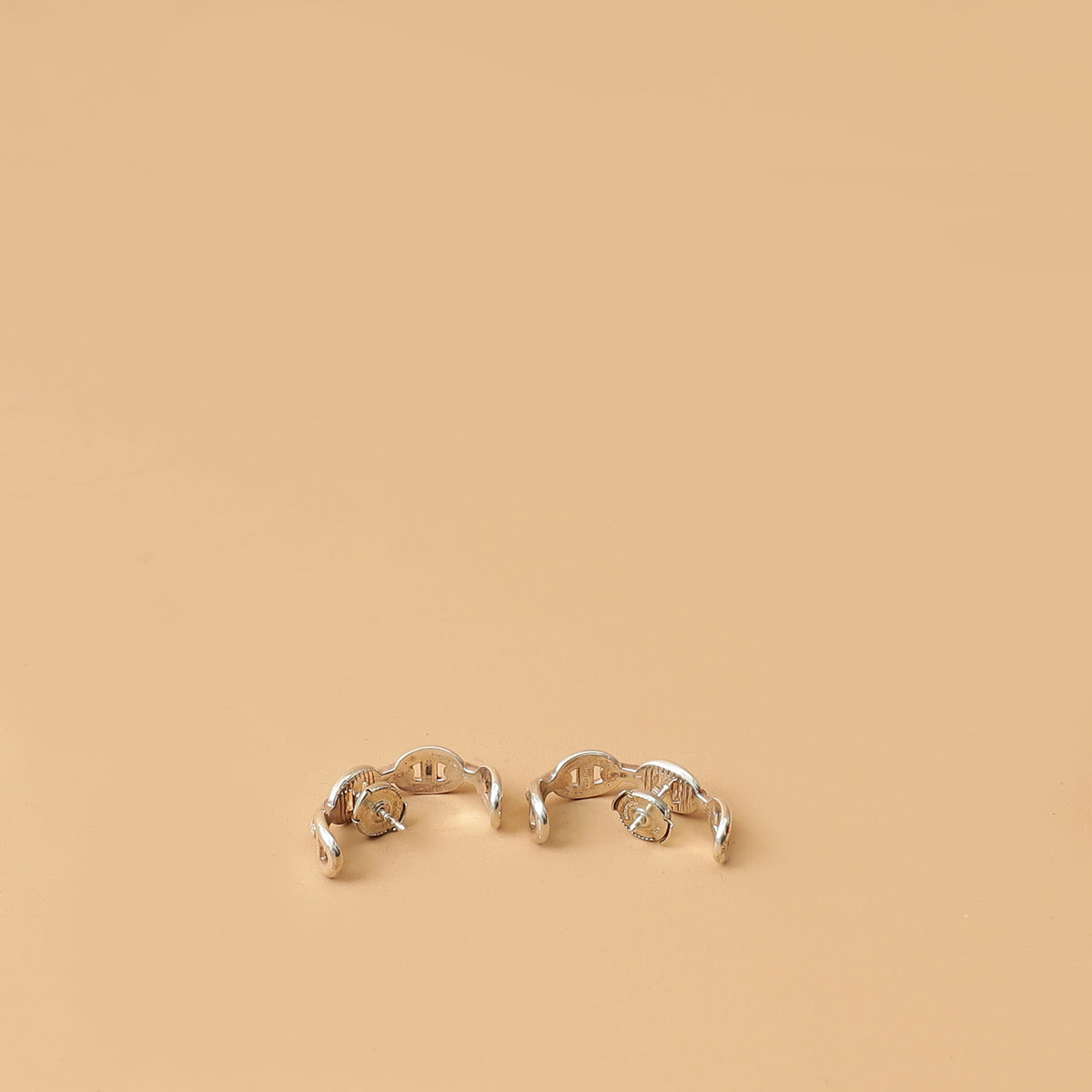 Hermes Sterling Silver Chaine d'ancre Enchainee Ear Climber Earring-Hermes-THE CLOSET