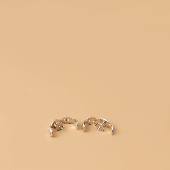 Hermes Sterling Silver Chaine d'ancre Enchainee Ear Climber Earring-Hermes-THE CLOSET