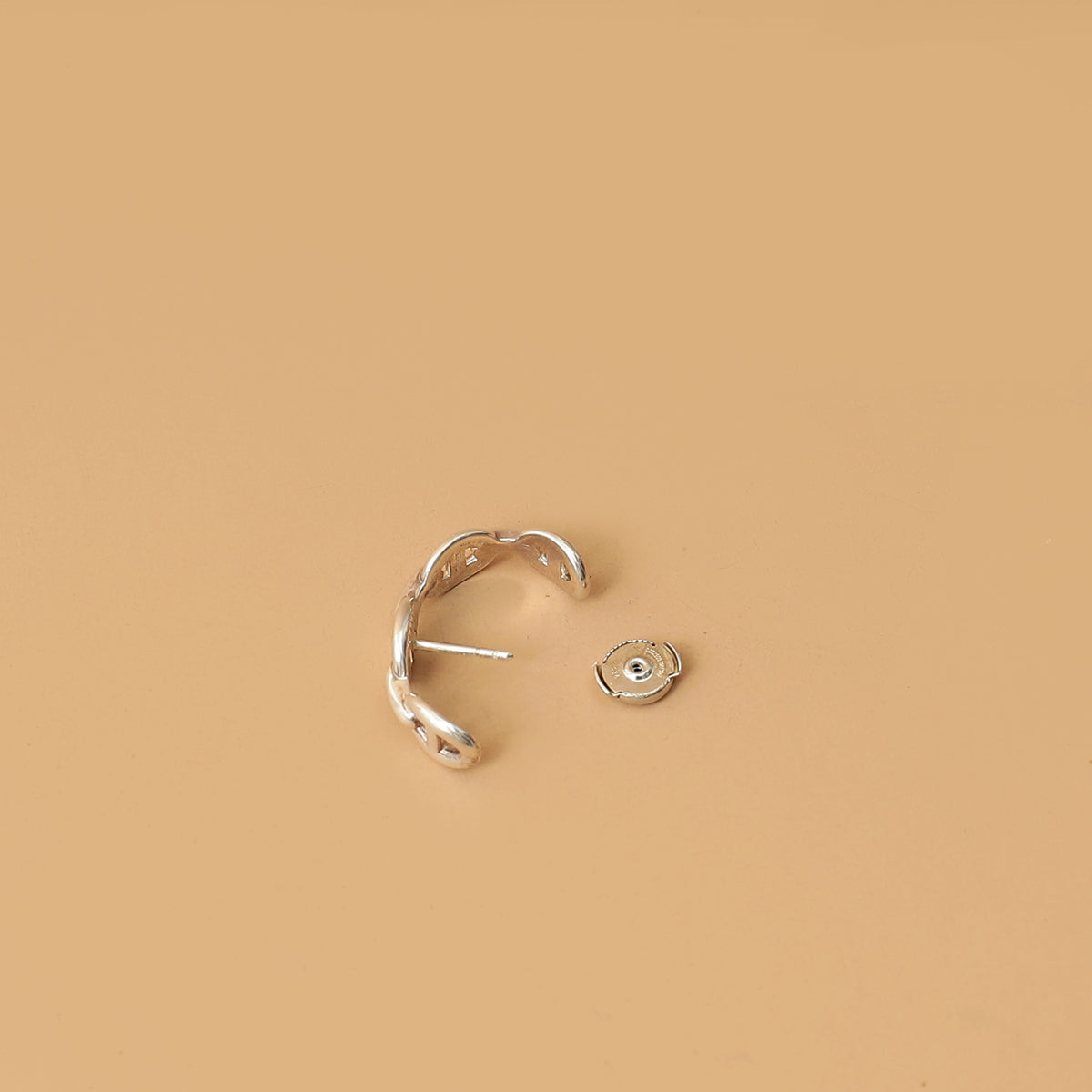 Hermes Sterling Silver Chaine d'ancre Enchainee Ear Climber Earring-Hermes-THE CLOSET