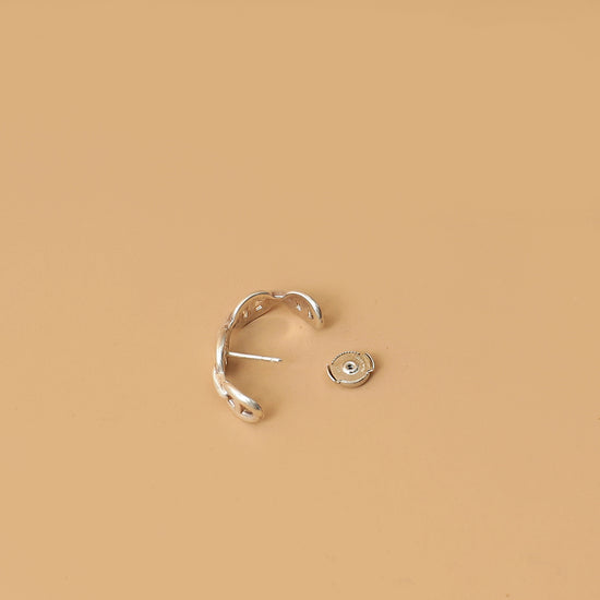 Hermes Sterling Silver Chaine d'ancre Enchainee Ear Climber Earring-Hermes-THE CLOSET
