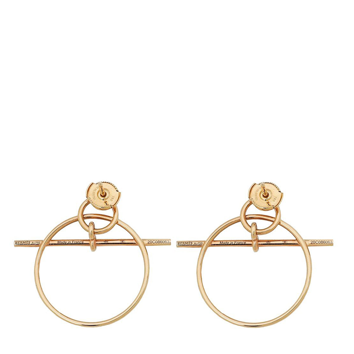 Hermes 18K Rose Gold Loop Earrings Small Model-Hermes-THE CLOSET