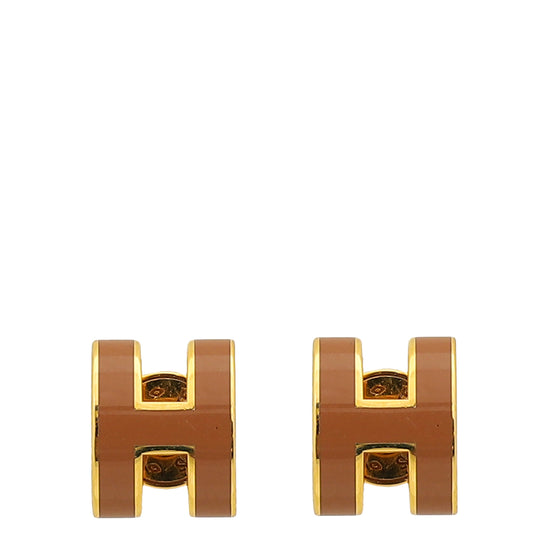 Hermes New Gold Mini Pop H Earrings