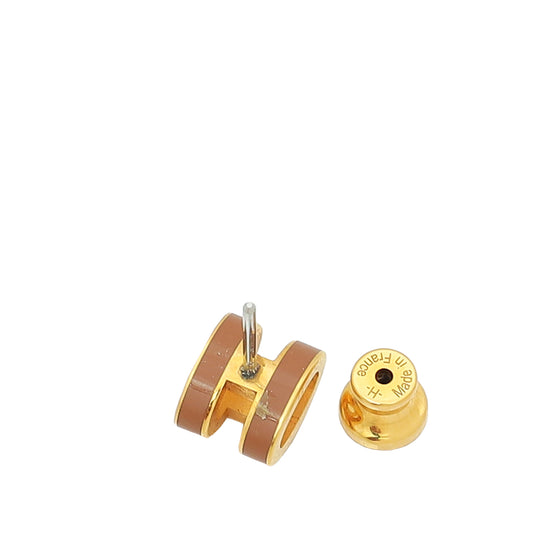 Hermes New Gold Mini Pop H Earrings