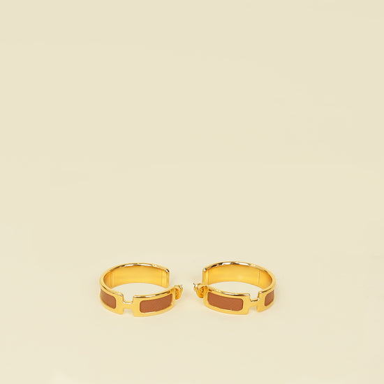 Hermes Gold Olympe Earrings-Hermes-THE CLOSET