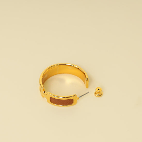 Hermes Gold Olympe Earrings-Hermes-THE CLOSET