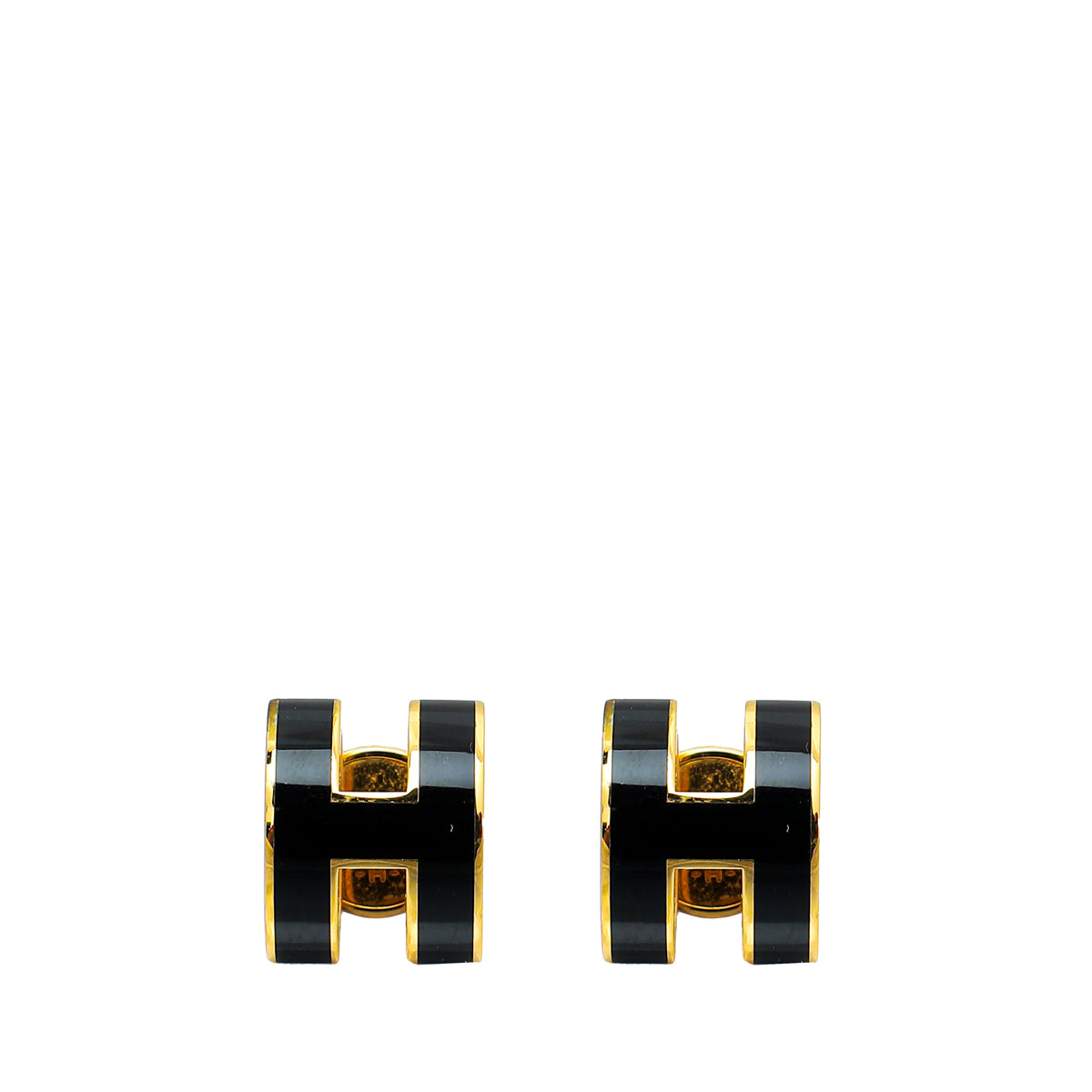 Hermes Noir Pop H Mini Earring-Hermes-THE CLOSET
