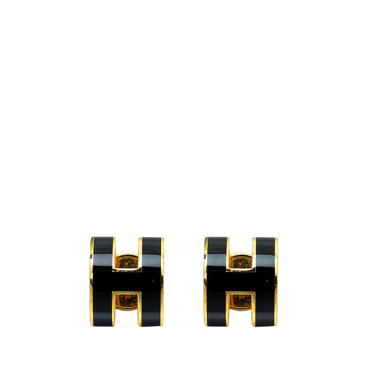 Hermes Noir Pop H Mini Earring