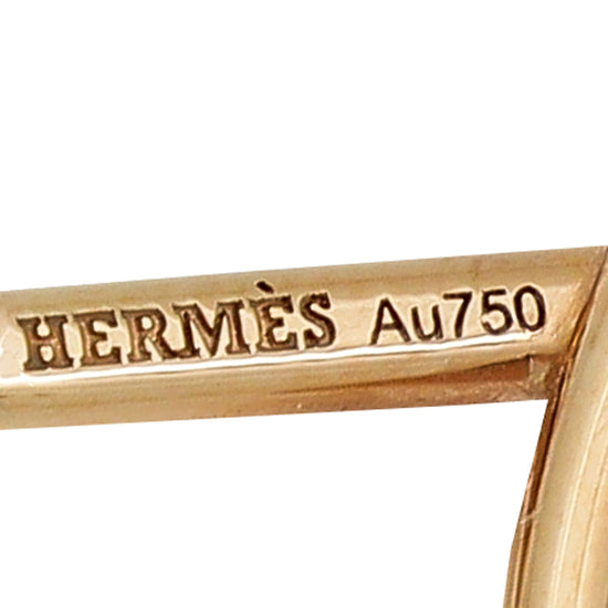 Hermes 18K Rose Gold Loop Small Model Earrings