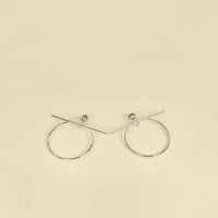 Hermes Sterling Silver Loop Earrings, Medium Model