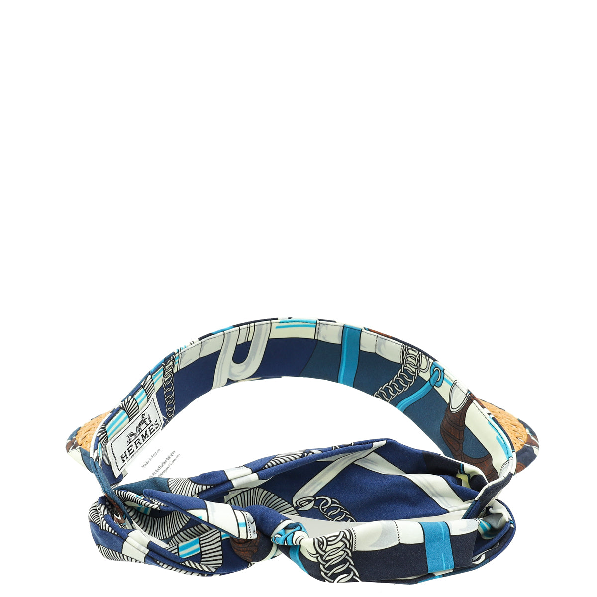 Hermes Natural Rattan Silk Trim Visor Hat-Hermes-THE CLOSET