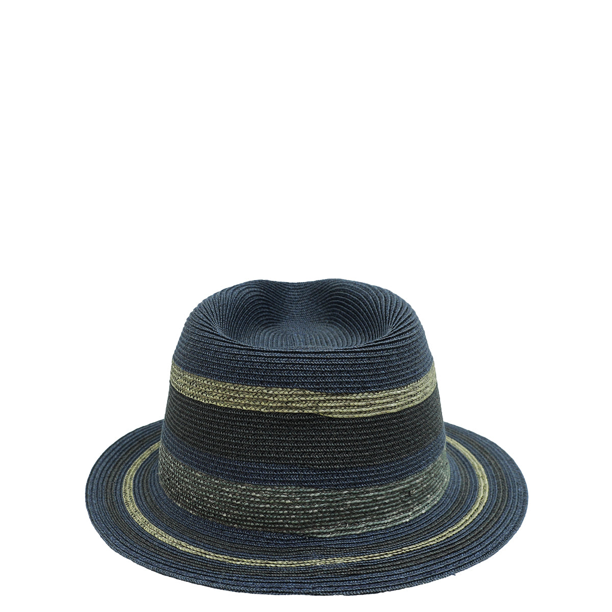 Hermes Navy Multicolor Braided Hemp Claudio Hat