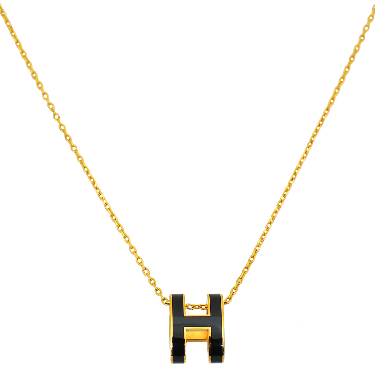 Hermes Noir Pop H Pendant Necklace-Hermes-THE CLOSET