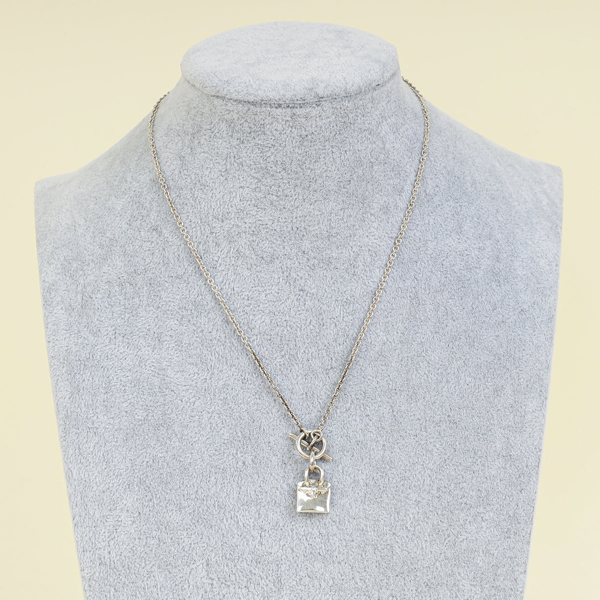 Hermes Silver Sterling Amulettes Birkin Pendent Necklace