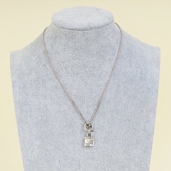 Hermes Silver Sterling Amulettes Birkin Pendent Necklace