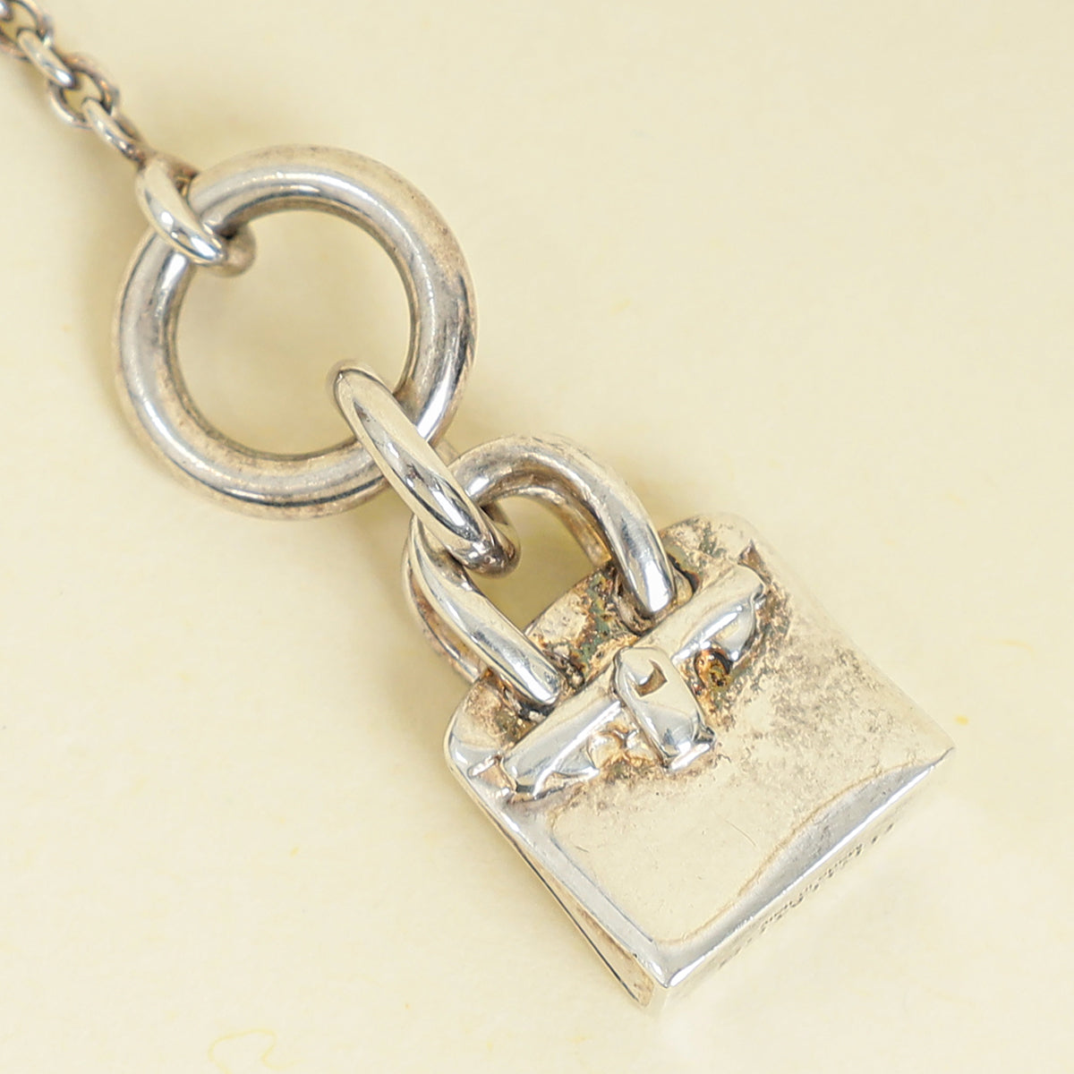 Hermes Silver Sterling Amulettes Birkin Pendent Necklace