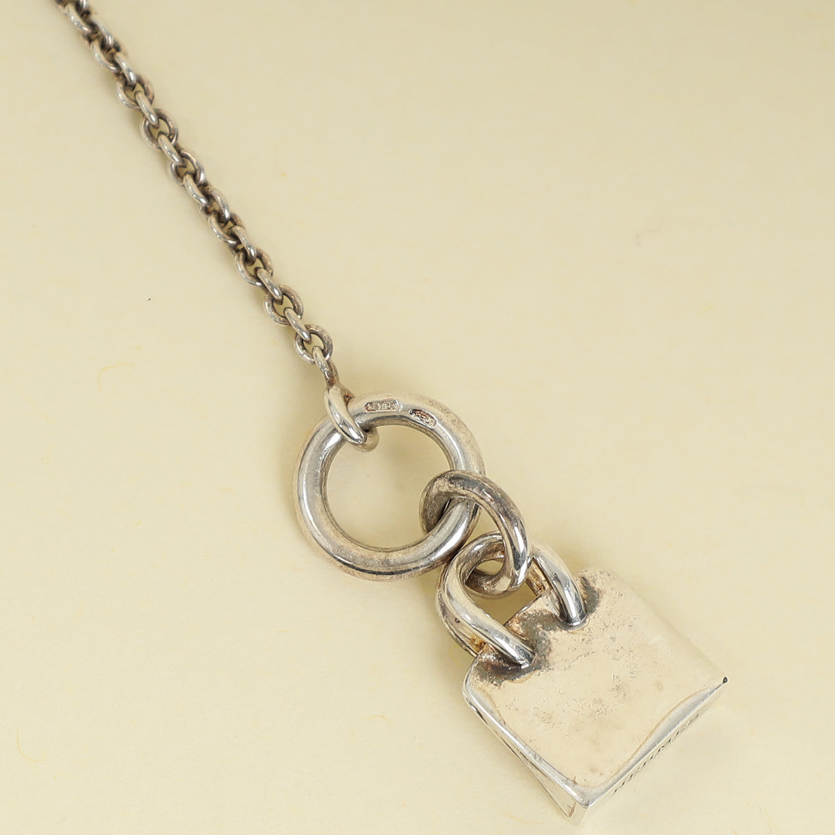 Hermes Silver Sterling Amulettes Birkin Pendent Necklace
