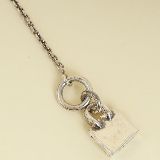 Hermes Silver Sterling Amulettes Birkin Pendent Necklace