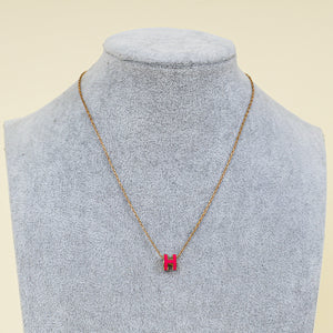 Hermes Fuchsia Mini Pop H Pendant Necklace