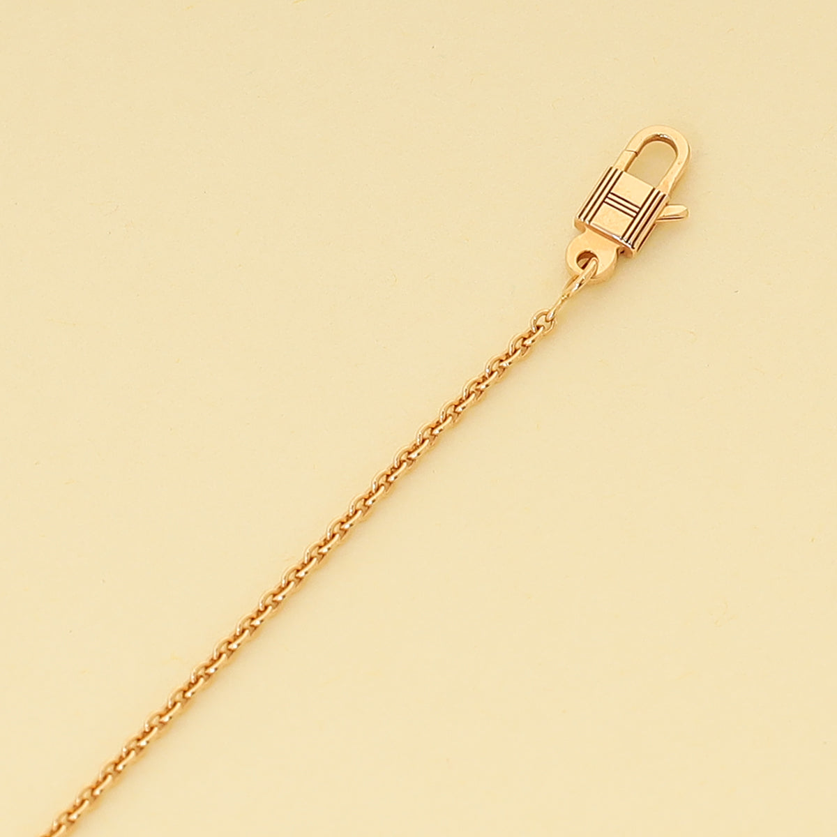 Hermes 18K Rose Gold Kelly Cadenas Diamond Pendant Necklace
