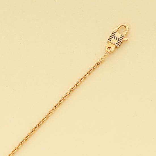 Hermes 18K Rose Gold Kelly Cadenas Diamond Pendant Necklace