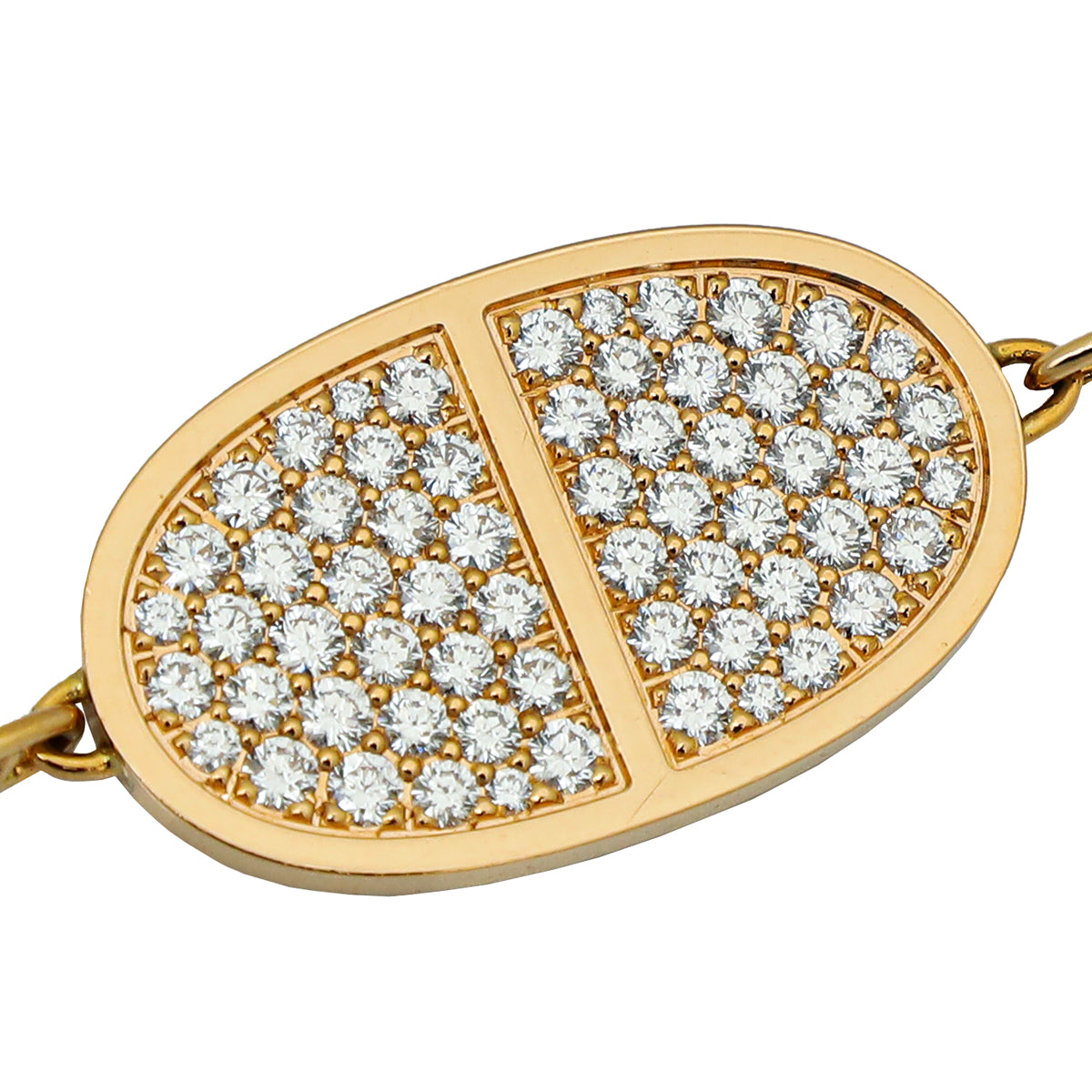 Hermes 18K Rose Gold Diamond Chaine D'ancre Contour Long Necklace-Hermes-THE CLOSET