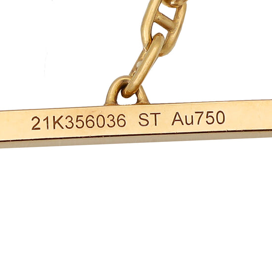 Hermes 18K Rose Gold Diamond Chaine D'Ancre Contour Necklace