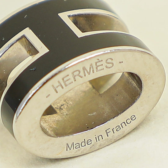 Hermes Black Mini Pop H Pendant Necklace