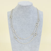 Hermes Sterling Silver Farandole Long Necklace 120