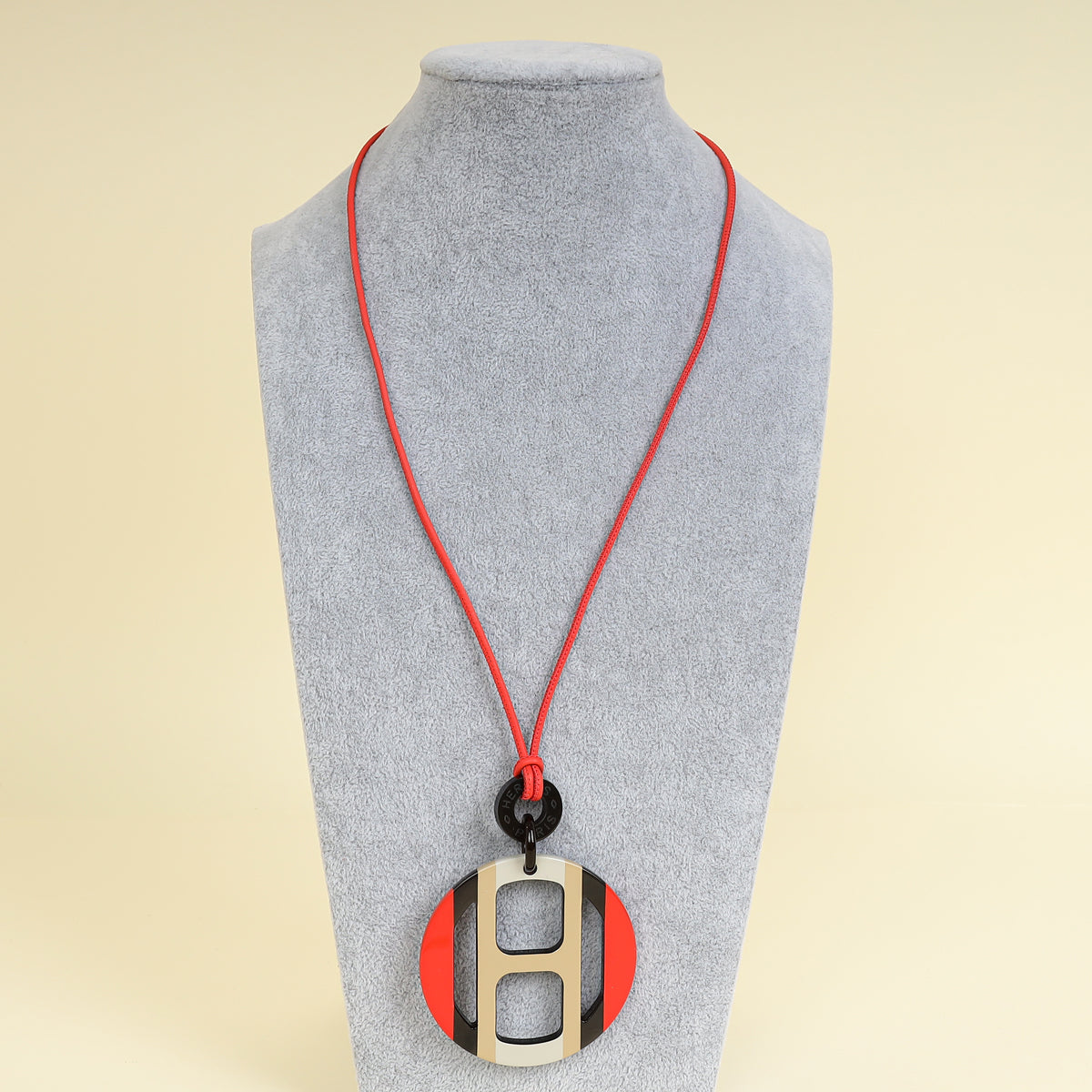 Hermes Multicolor H Equipe Pendant Necklace