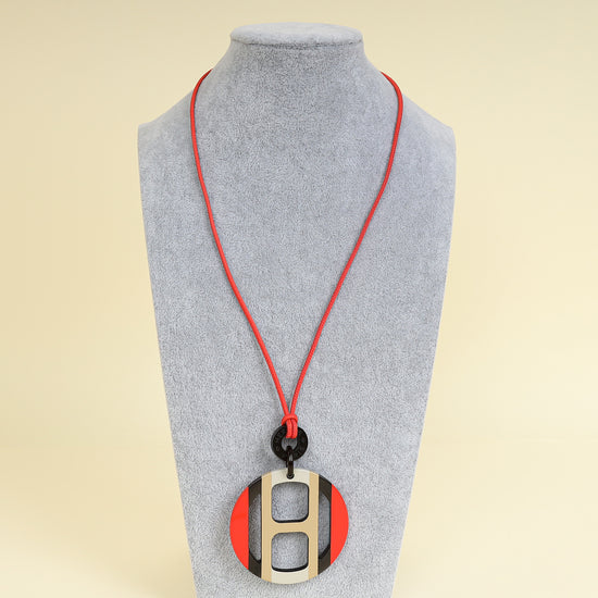 Hermes Multicolor H Equipe Pendant Necklace