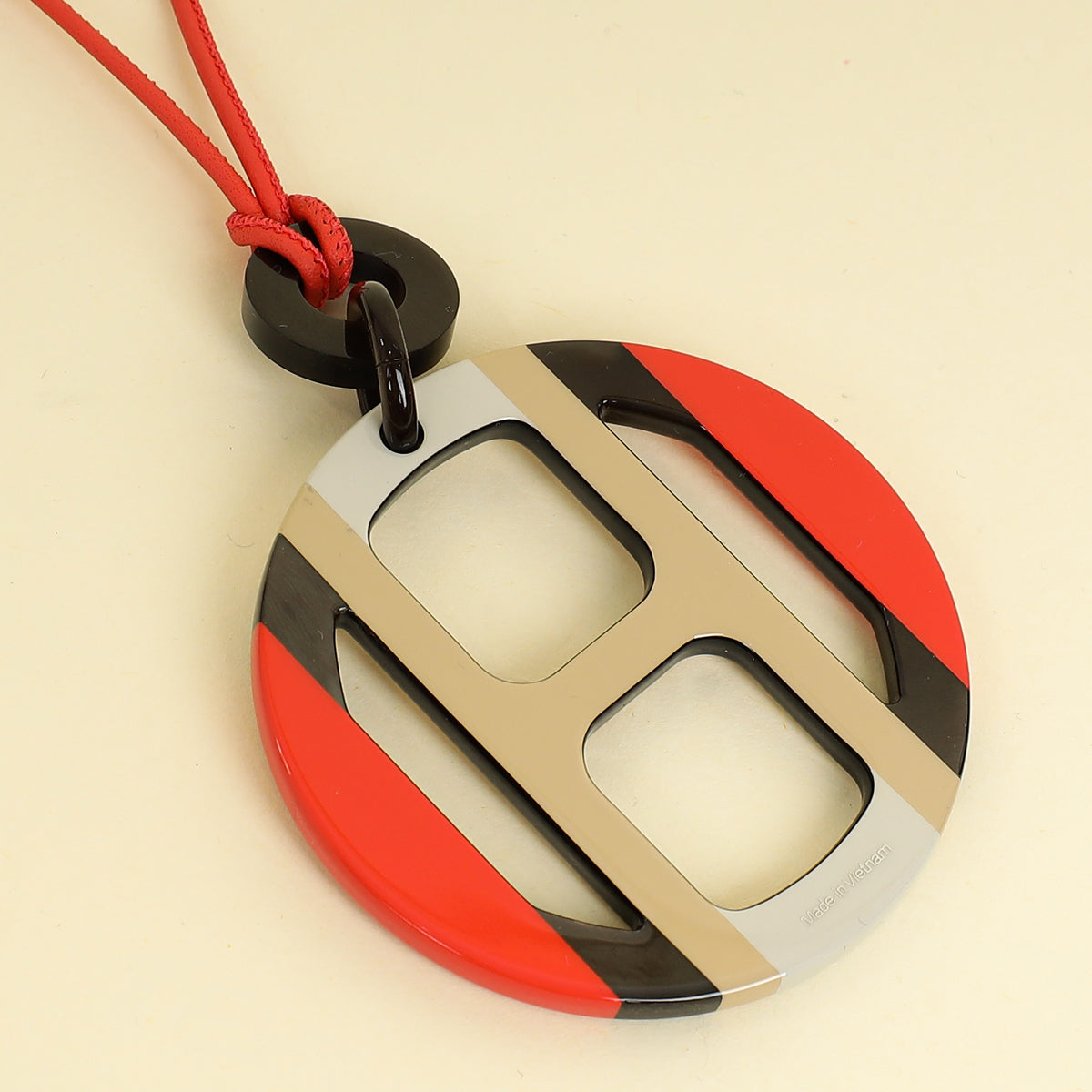 Hermes Multicolor H Equipe Pendant Necklace