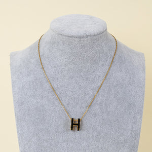 Hermes Noir Pop H Pendant Necklace