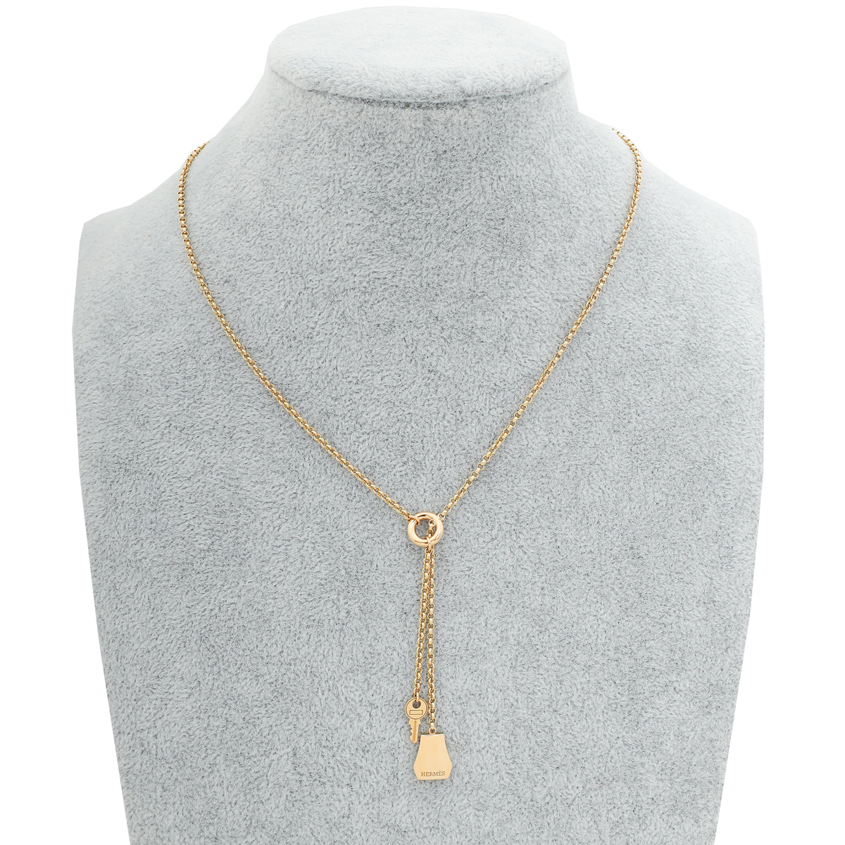 Hermes 18K Rose Gold Kelly Clochette Necklace-Hermes-THE CLOSET