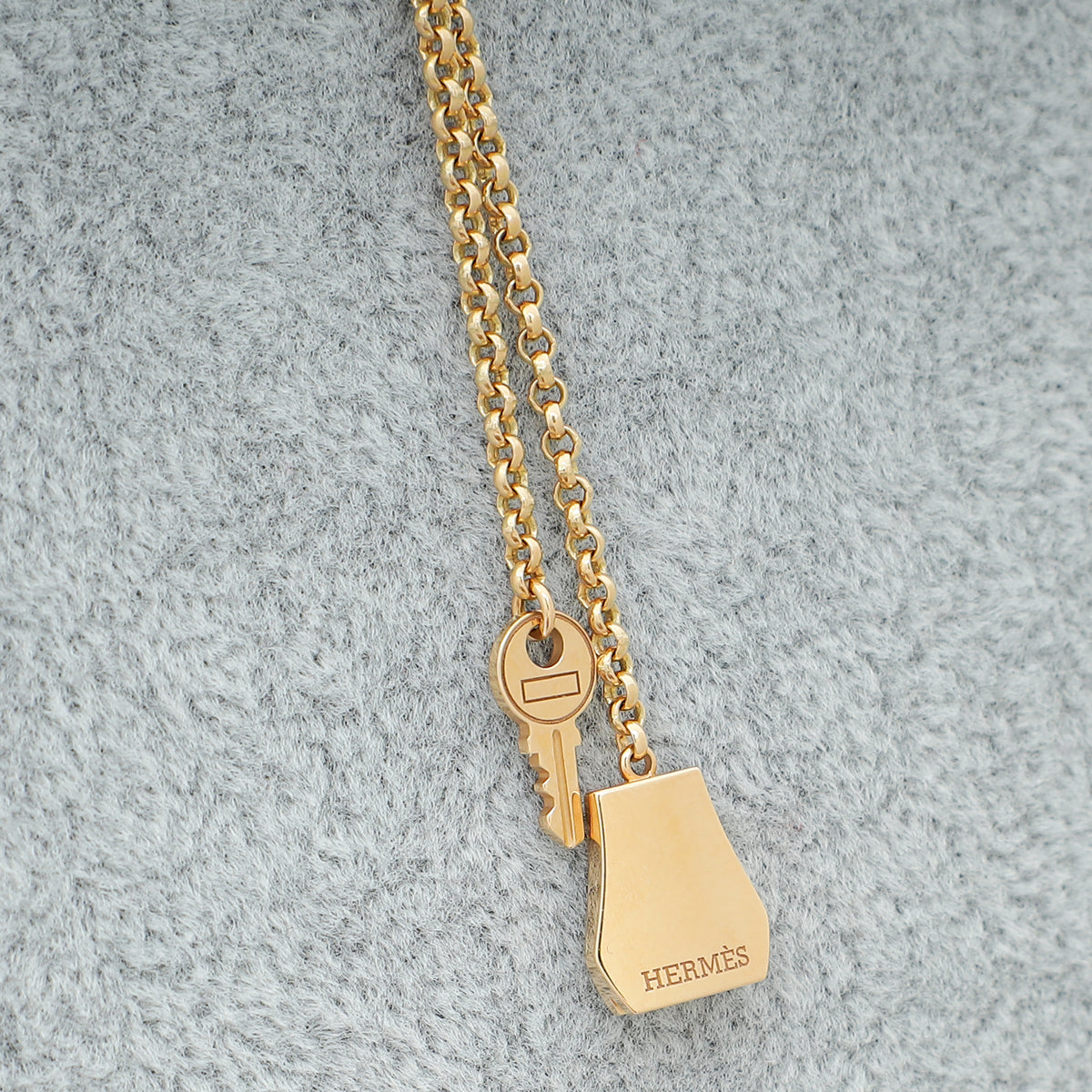 Hermes 18K Rose Gold Kelly Clochette Necklace-Hermes-THE CLOSET