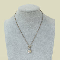 Hermes Sterling Silver Amulettes Kelly Pendant Necklace