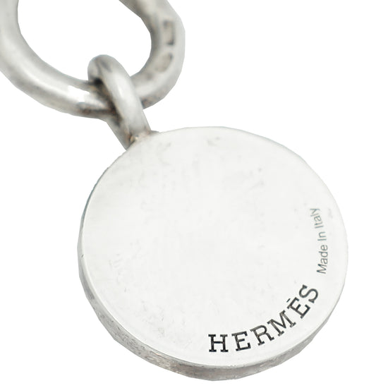 Hermes Sterling Silver Amulettes Hermès Ex-Libris Pendant Necklace