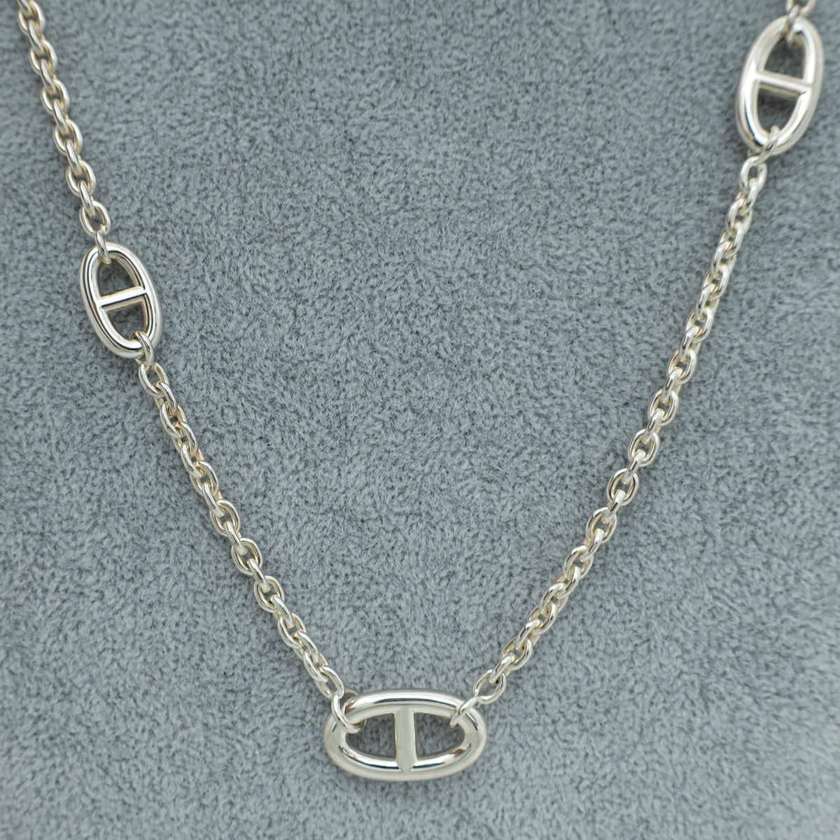 Hermes Silver Farandole Long Necklace 80