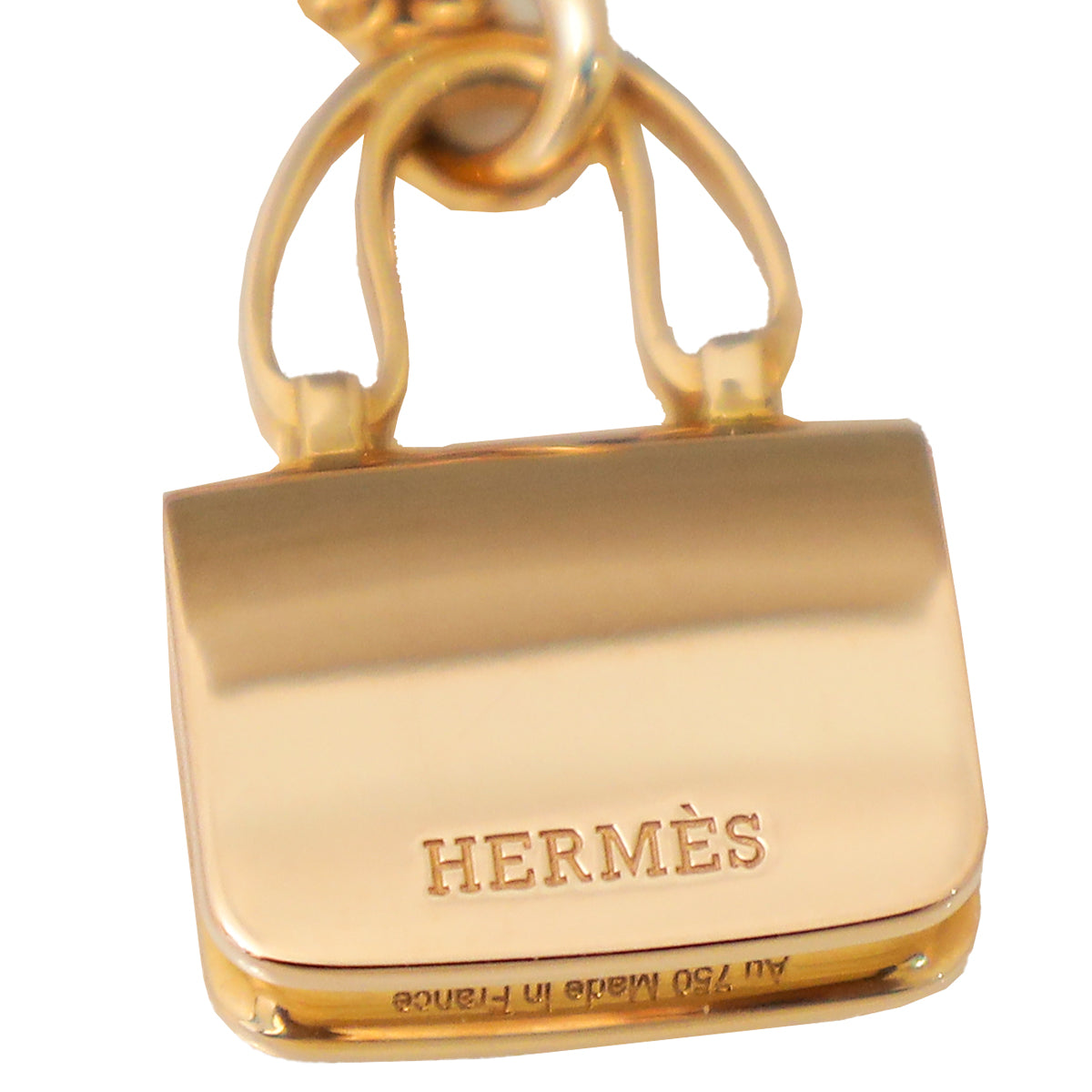 Hermes 18K Rose Gold Diamond Amulettes Constance Pendant Necklace