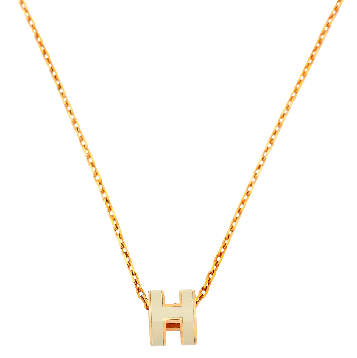 Hermes Marron Glace Mini Pop Pendant Necklace