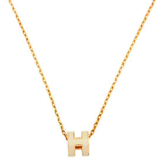 Hermes Marron Glace Mini Pop Pendant Necklace