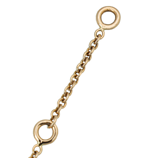 Hermes 18K Rose Gold Pink Sapphires Kelly Cadenas Pendant Necklace