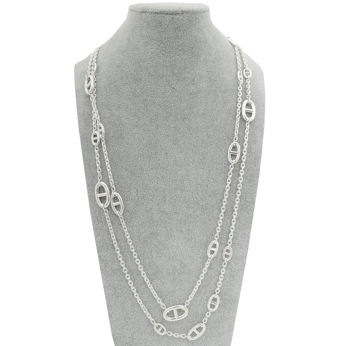 Hermes Sterling Silver Farandole Long Necklace