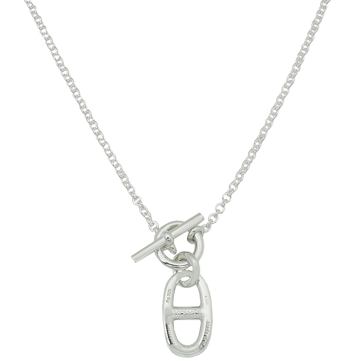 Hermes Silver Chaine D'Ancre Pendant Necklace-Hermes-THE CLOSET