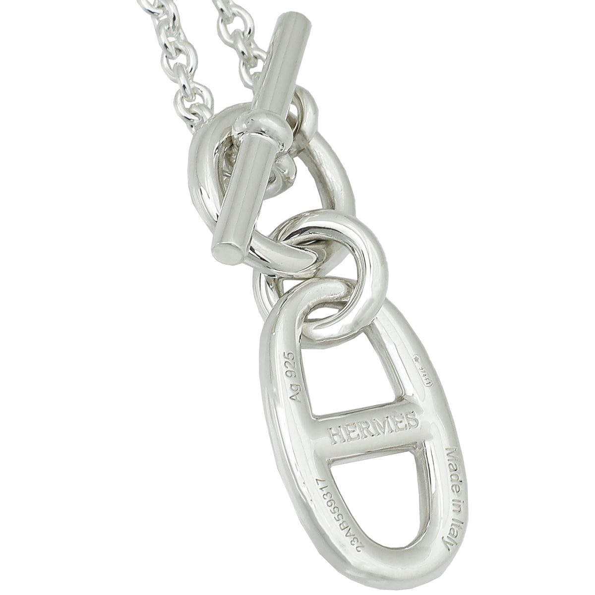 Hermes Silver Chaine D'Ancre Pendant Necklace-Hermes-THE CLOSET