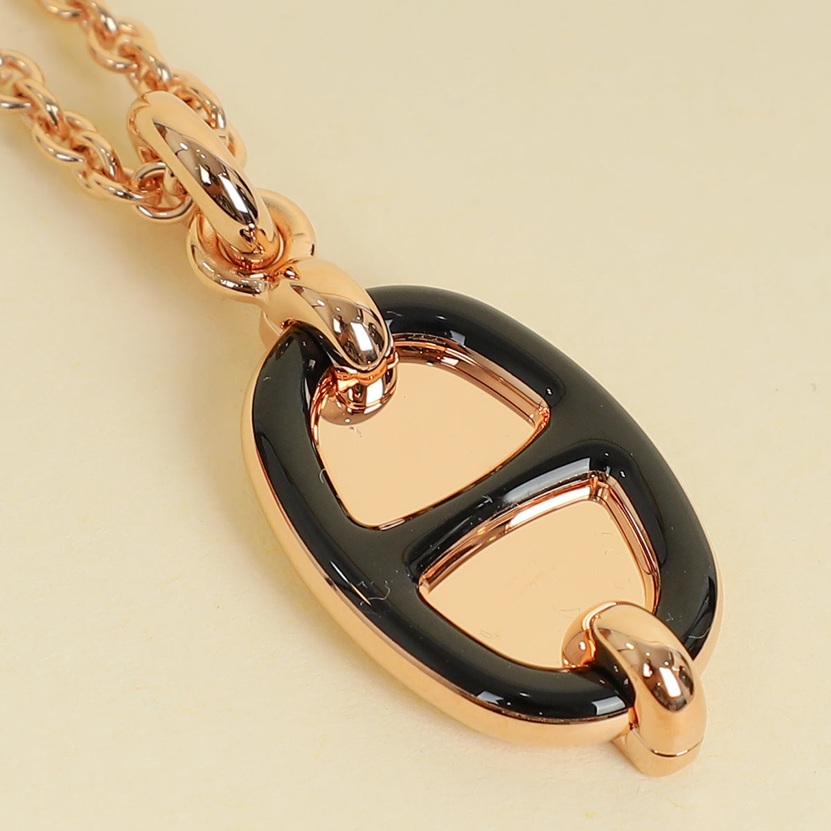 Hermes Noir Mini Maillon Pendant, Small Model