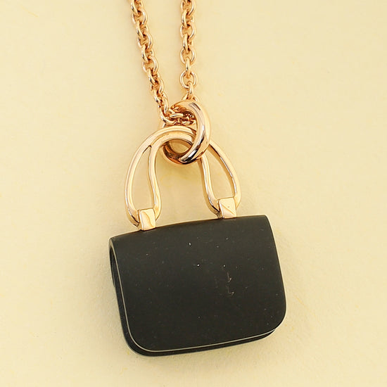 Hermes 18K Rose Gold Amulettes Constance Necklace